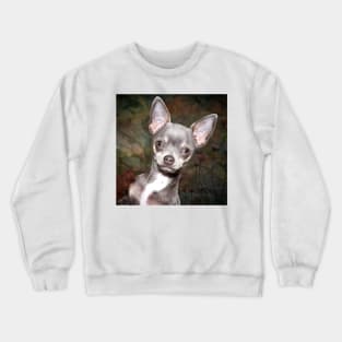 Cute Cheeky Chihuahua face art design Crewneck Sweatshirt